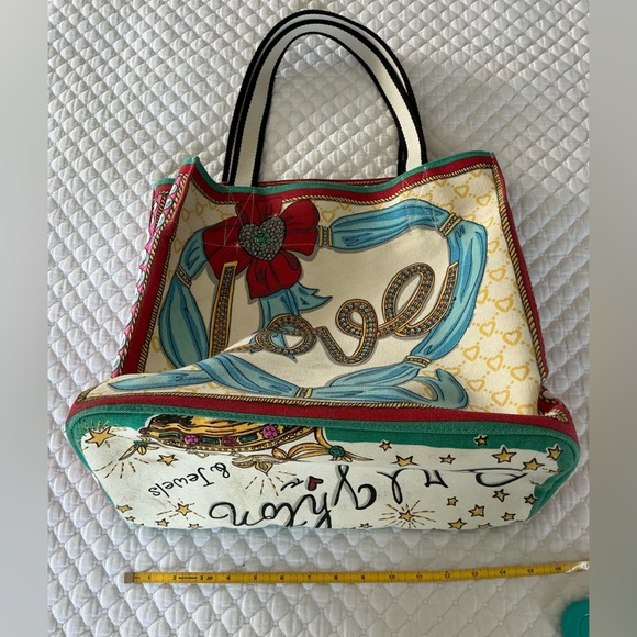 Brighton Blue and Pink Artistic Tote Bag - Picture 11 of 16